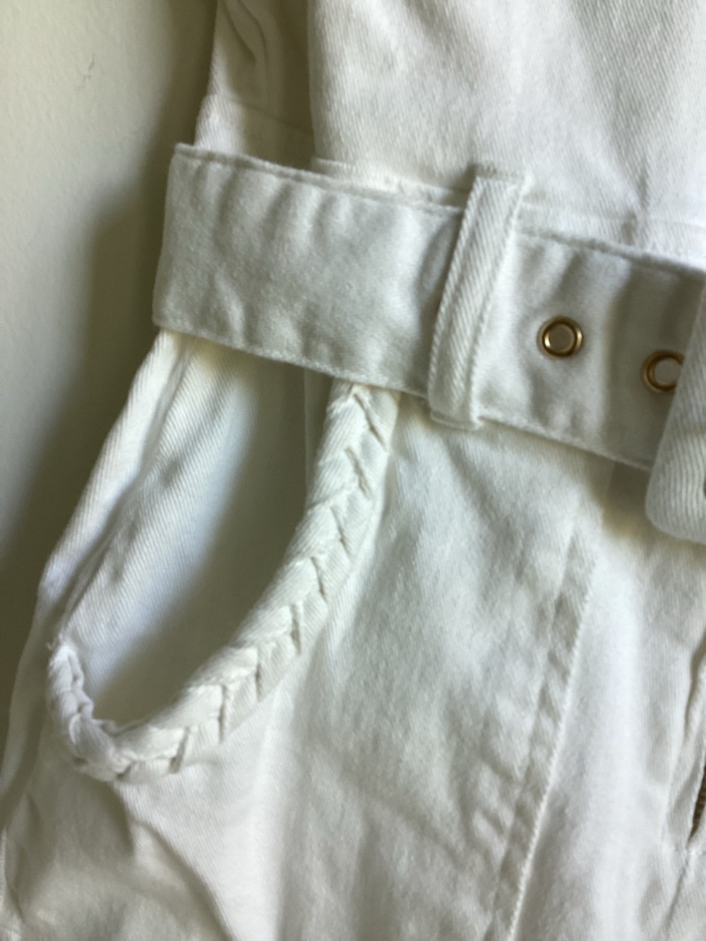 Show Me Your MuMu Outlaw Romper Size Small Pearly White Belted Utility Zip Front - Picture 6 of 13